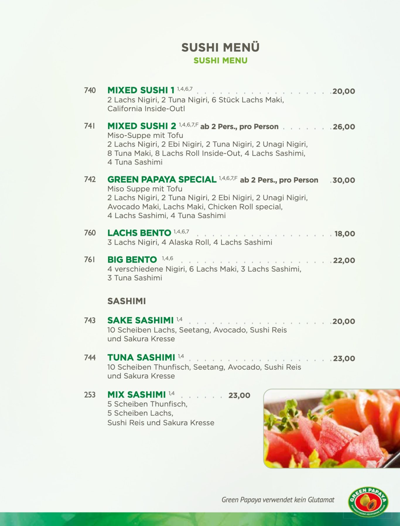 Sushi Menü