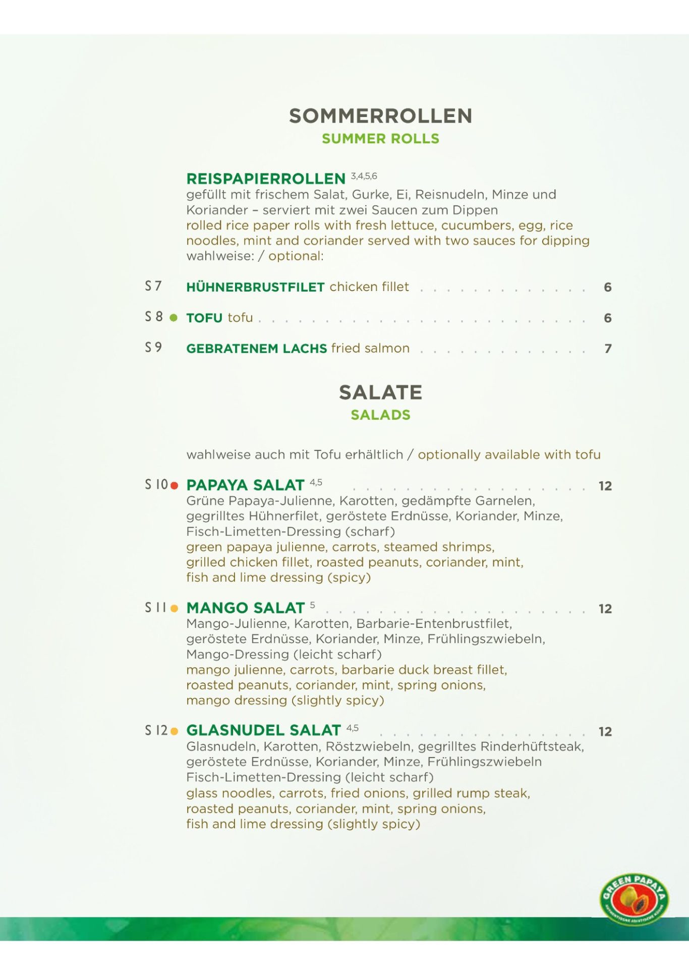 Vorspeisen und Salate