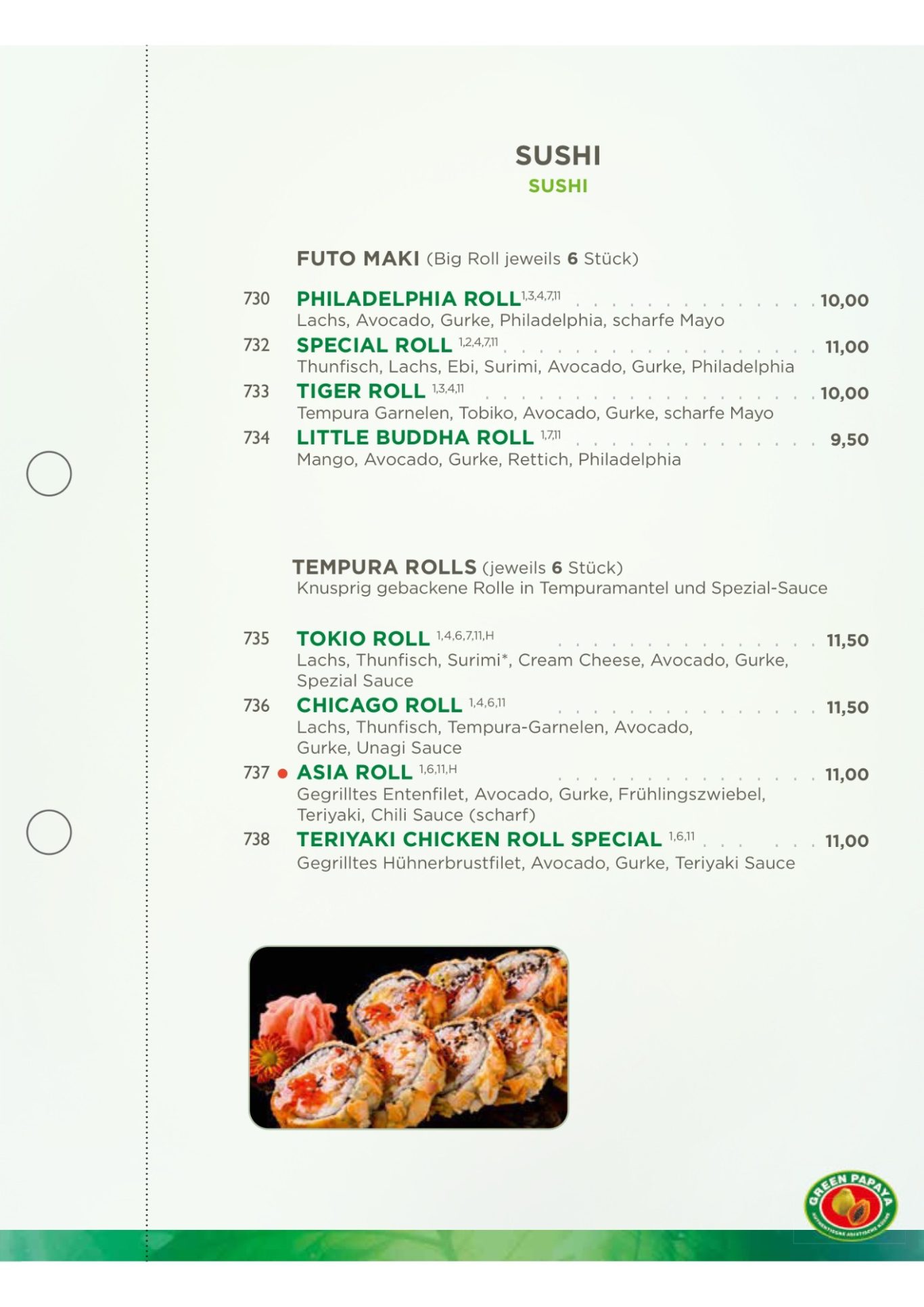 Futo Maki / Tempura Rolls