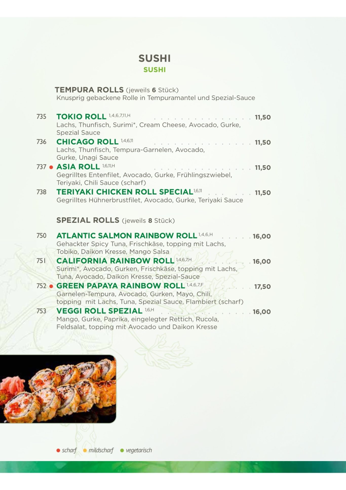 Tempura / Spezial Rolls