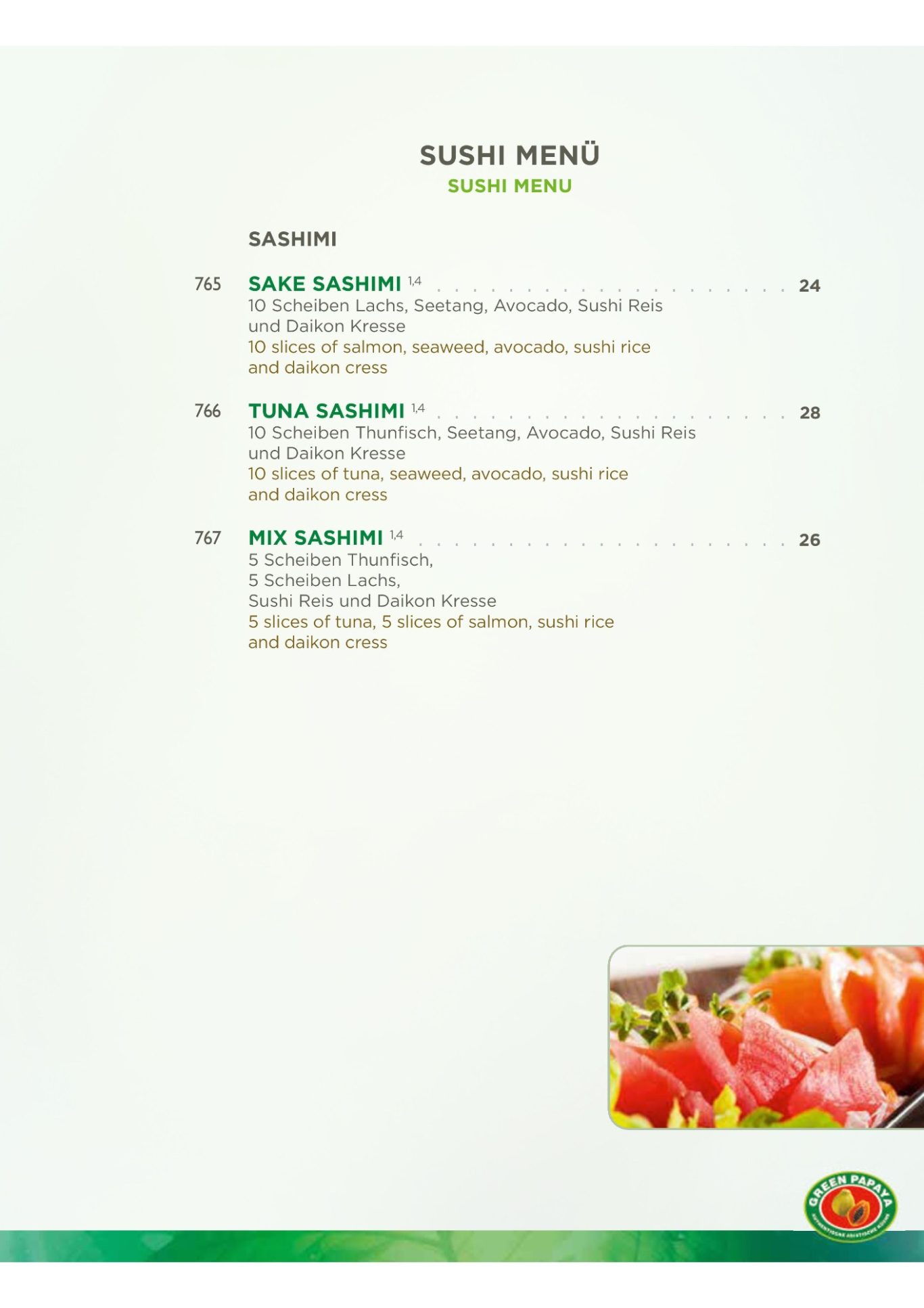 Sushi Menü